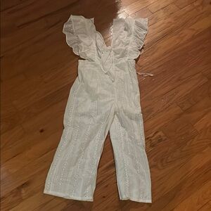 Blue Blush White Eyelet Jumpsuit